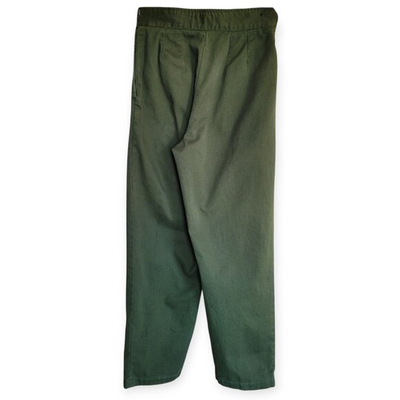 Vintage GAP 90s Olive Green Cropped Cotton Trousers High Rise Size 26 - Picture 3 of 14